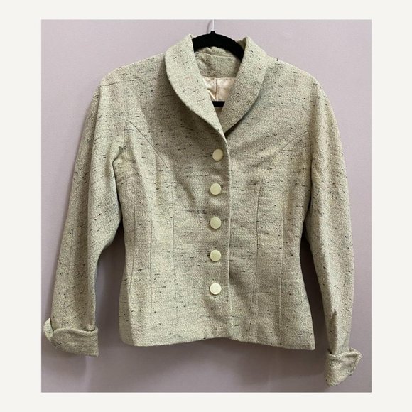 Vintage Jackets & Blazers - SOLD ELSEWHERE -  Vintage 50s/60s Original Plover Tweed Light Green Blazer